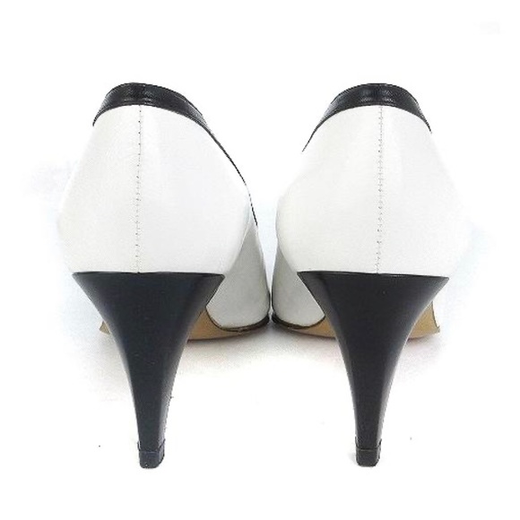 CHANEL Pumps Heel Leather White & Black 37 Equivalent to size 7 - Picture 5 of 7